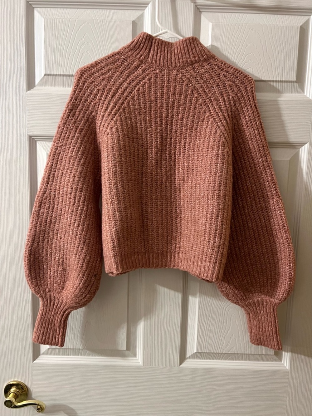 Zara Chunky Knit Mock Neck Sweater - Picture 4 of 5